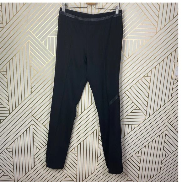 Bally‎ Leather Accent Black Dress Pants Size US 8 - Picture 1 of 12